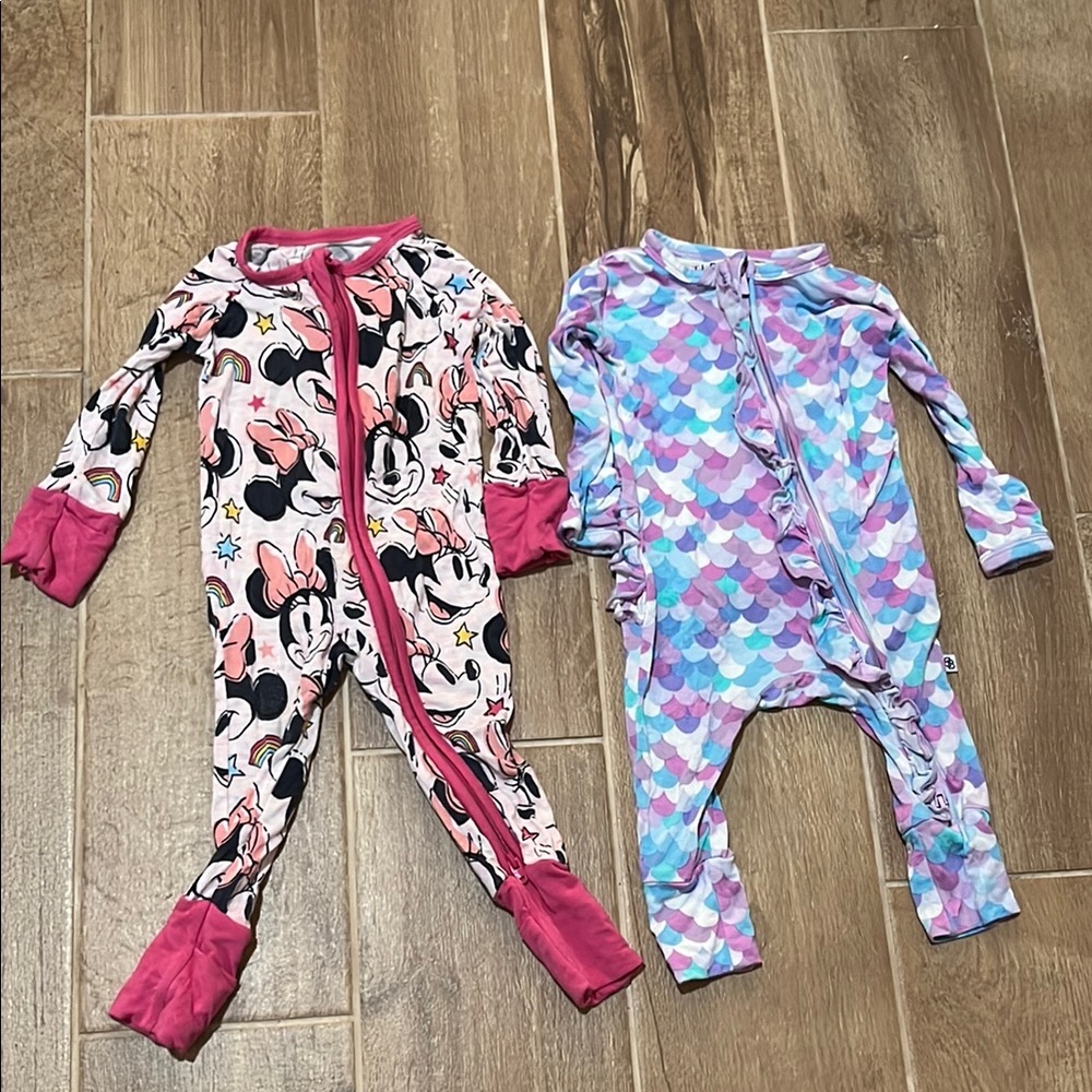 Disney Pink and Purple Footie One Piece
